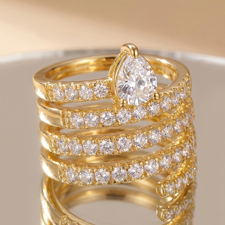 Women's Multi-Layer Heart-Shaped Ring, European Style
