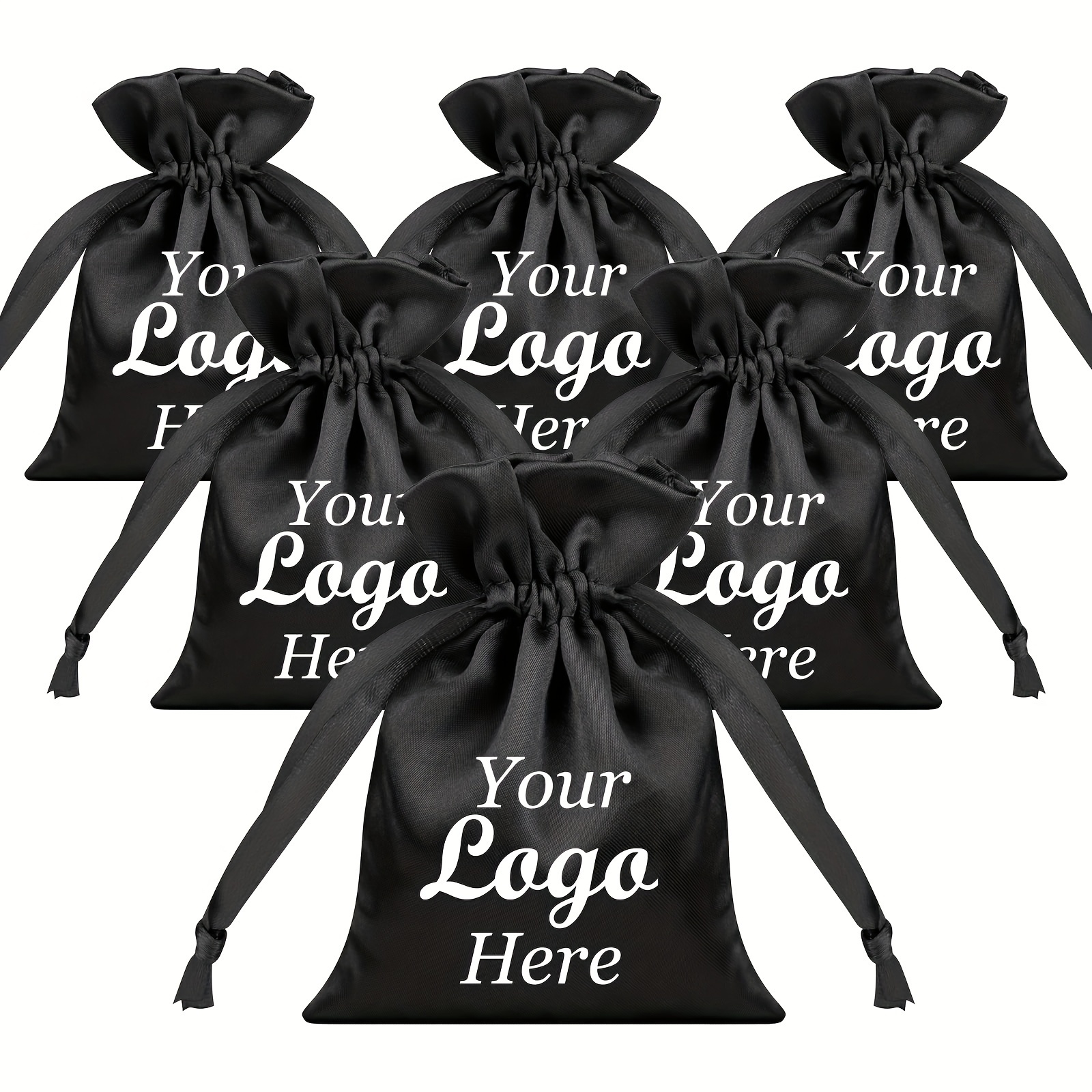 TEMU Gift For Her/him Custom 10pcs Satin Gift Wrap Bags 4x6 Inches, Design Your Jewelry Drawstring Bags With Logo