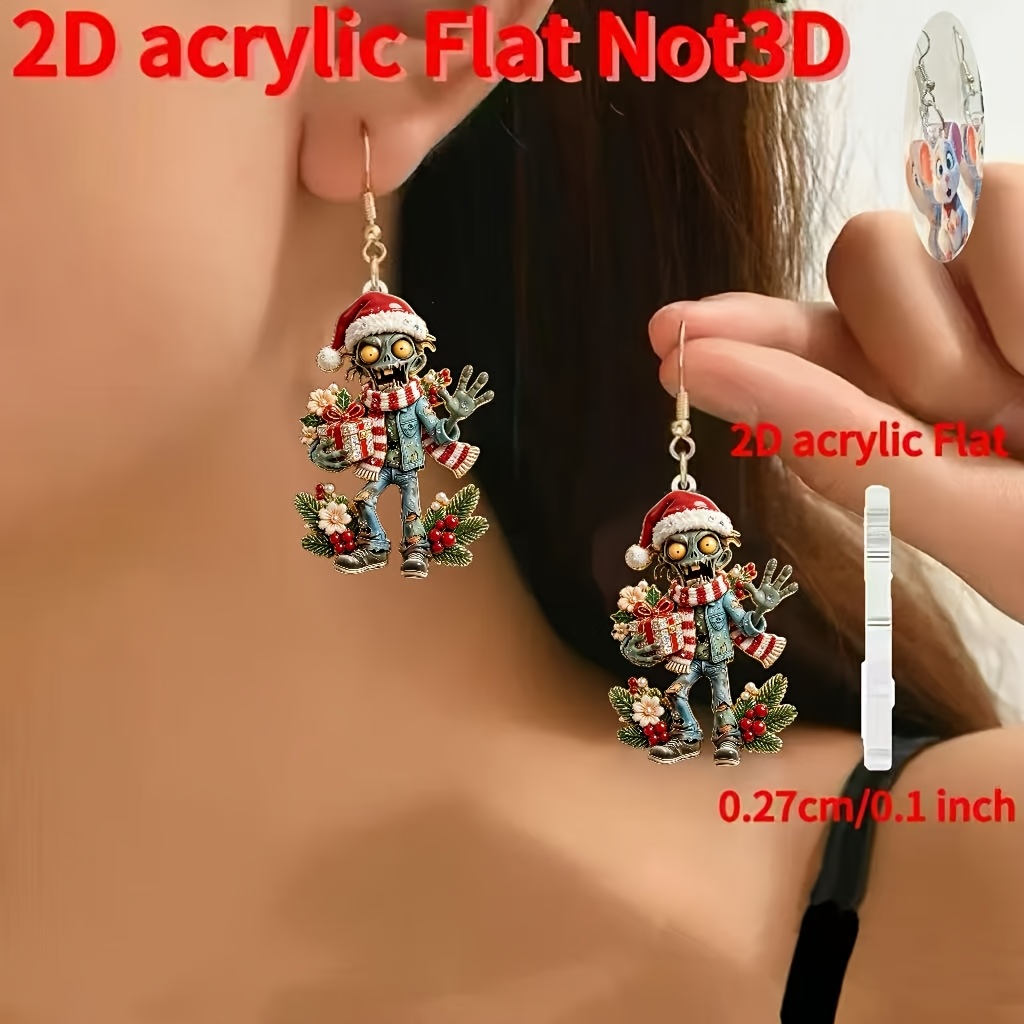 Novelty Skull Hugging Acrylic Drop Earrings for Women