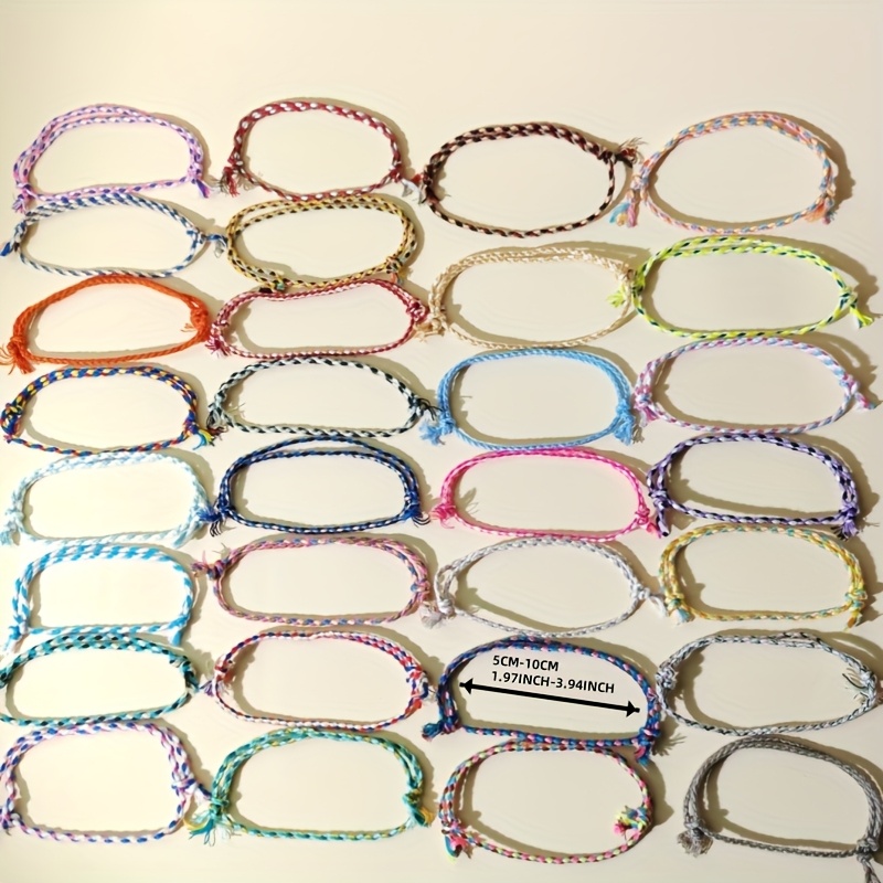 30pc Bohemian Colorful Braided Adjustable Bracelets, Random Colors