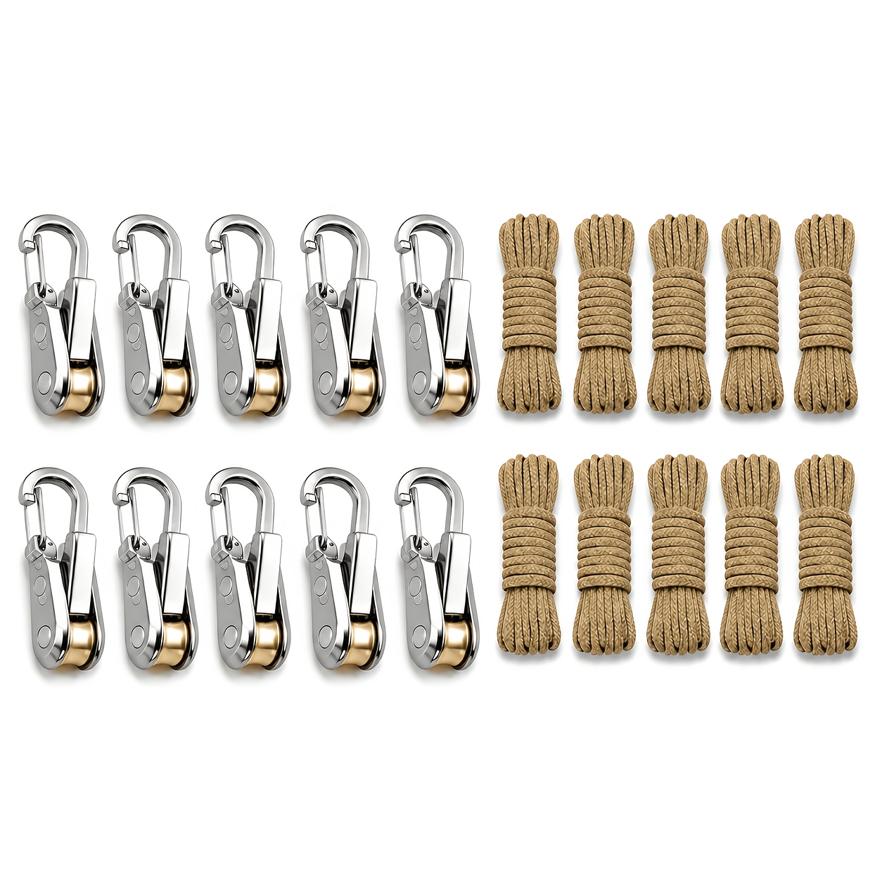 Pack of 20 Ropes with Roller Tensioners and Traction Hooks
