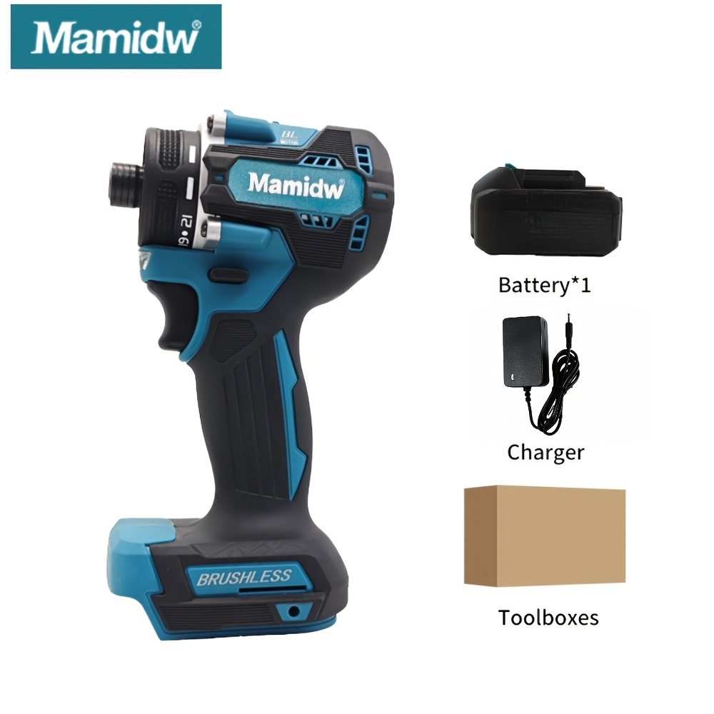 Image of Brushless Cordless Impact Driver Kit, Speed, 1/4" Metal , Continuously Variable Speed & -reverse Switch, Led Work Light, Battery & Charger Included, For Furniture Assembly & Woodworking Diy Repair