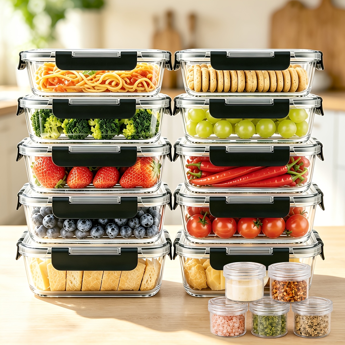 glass meal prep containers sold on Temu United States