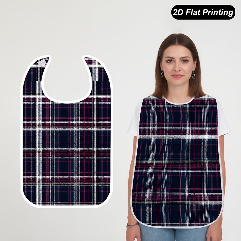 TEMU 1pc 2d Pattern Printed Bib, Stylish Crumb Catcher For Adults And Seniors, Unisex, Fun Dining Pattern, Design, Fashionable Drool Bib, Sturdy And