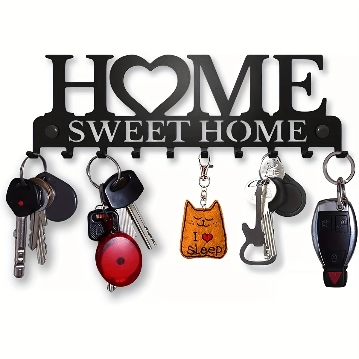 

Elegant Metal Key Rack - Wall-mounted, Easy Installation For Home & Office