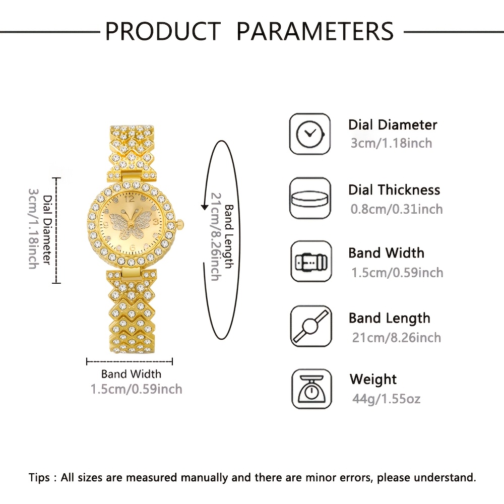 Women's Round Butterfly Quartz Watch, Ideal Gift