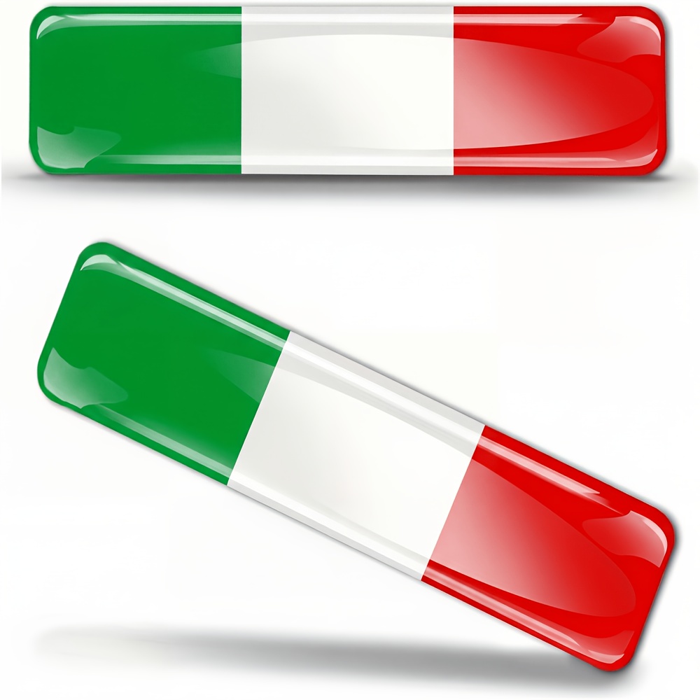 Image of 2 X 3d Stickers Decals Italy National Italian Flag Car Motorcycle Helmet F 13