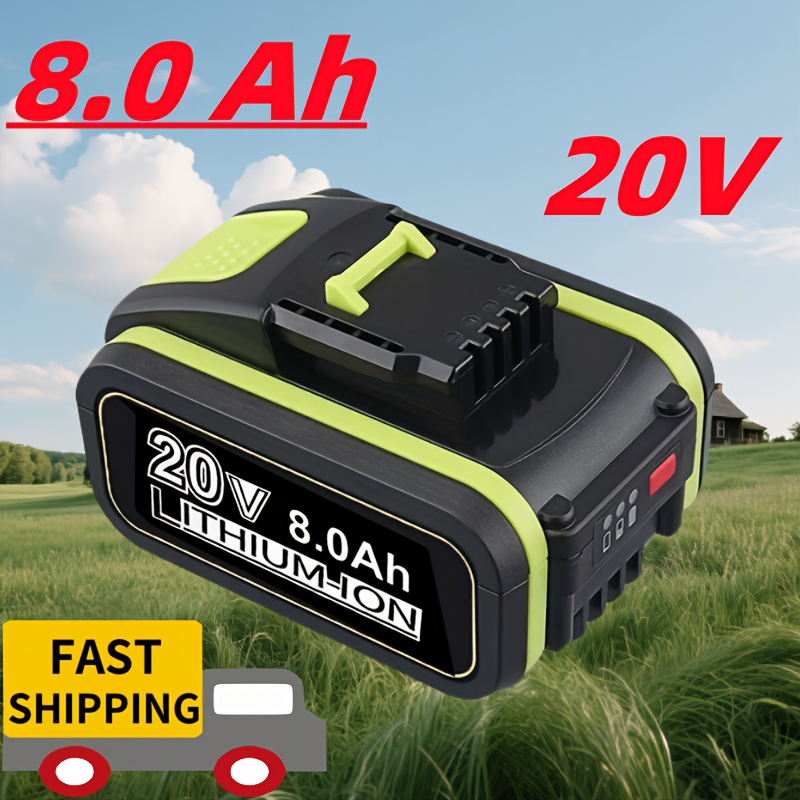E-shop 20V 8000mAh Akku für Worx WA3553, Li-Ion Ersatzakku für Worx WA3760 WA3765 WA3883 WA3889 WA3880 WA3887 WA3881 WX800 WG894E Werkzeugbatterie