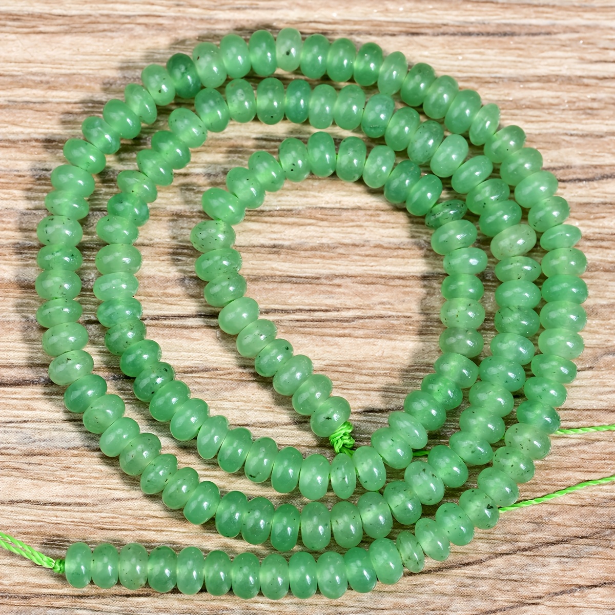 TEMU Lot de 145 à 150 perles d'espacement en aventurine verte naturelle 4*2mm, perles pour la fabrication de bijoux, accessoires pour bracelets et