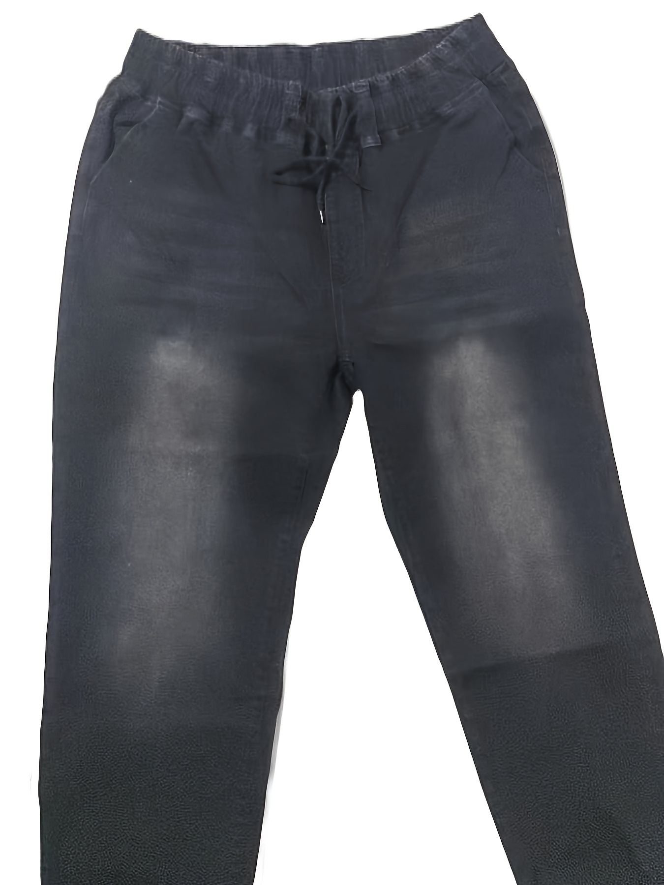 womens stretch denim joggers elastic drawstring waist Temu Malaysia