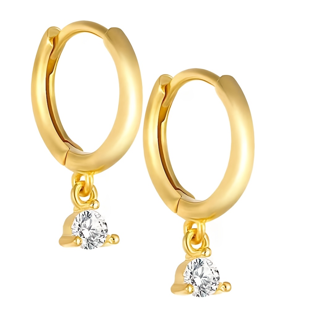 TEMU Round Prong Set Crystal Earrings: Solitaire Design With Premium Sparkle The Diamonds And Other Gemstones Set In The Product Are Synthetic