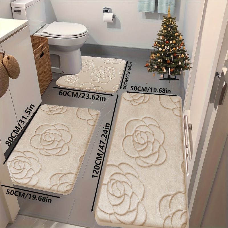 E-shop Memory Foam Badematte, Superweiche, saugfähige Anti-Rutsch-Badezimmermatten, schnelltrocknend, maschinenwaschbar, geeignet für Badewanne Dusche,