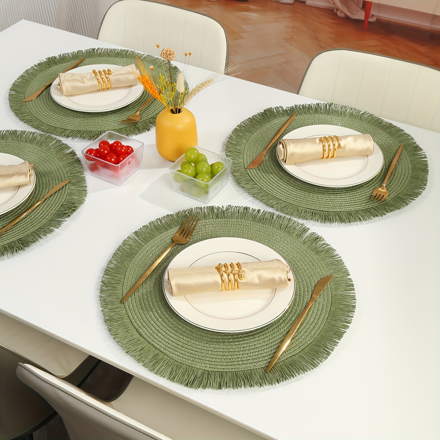 

[top-] And -scalding Mat Braided For And Restaurant , Table , Tablecloth 4pcs/6pcs/8pcs