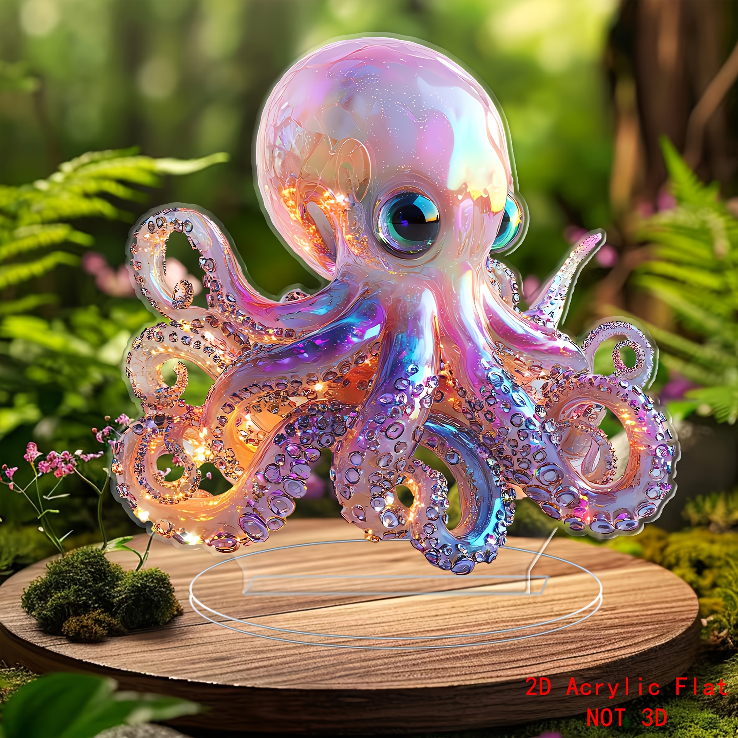 

Art 2d Acrylic Octopus Ornament With Base, Tabletop Decor For Home, Office, And Bedside, Multipurpose, No Electricity Needed, Ideal For Holiday And Birthday Gifts