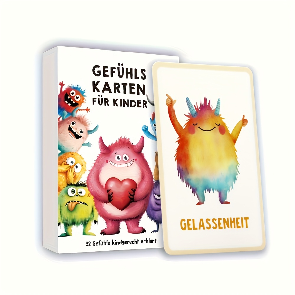 32 Cards Emotion Monsters German Cards With Explanatory Texts, Cute Forself-regulation And A .