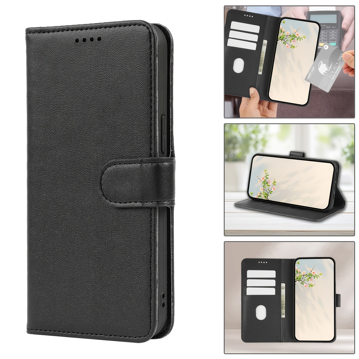 TEMU Phone Case - [for Redmi Wallet Case] Wallet Case With Card Holder Suitable For Redmi 14c 4g, A5 4g Magnetic Faux Leather Stand Flip Shockproof