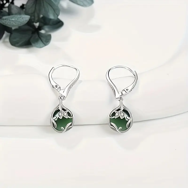 925 pure silvery earrings flower earrings jewelry Product details 4
