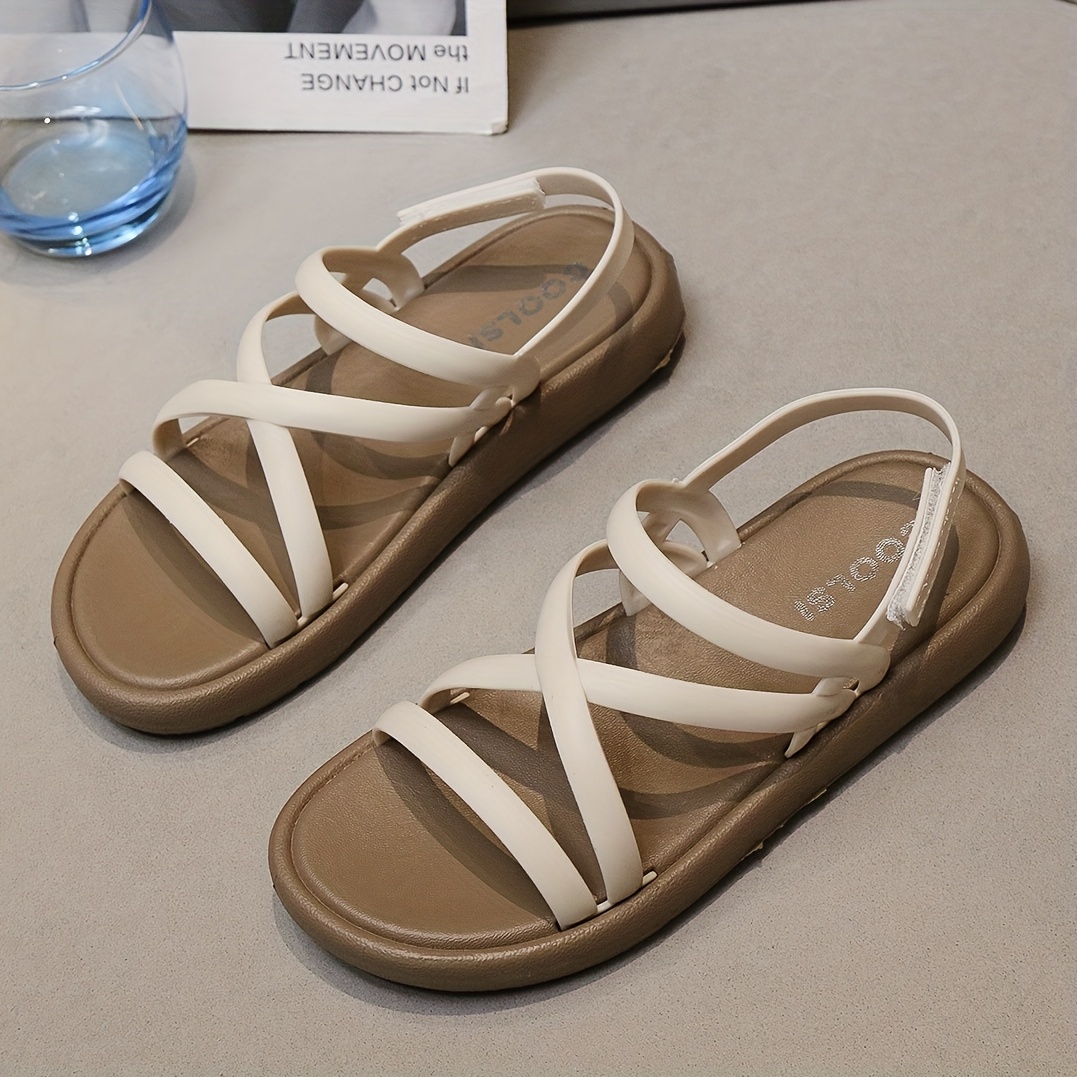 TEMU Strap Flat Sandals Shoes For Women Korean Casual For Ladies