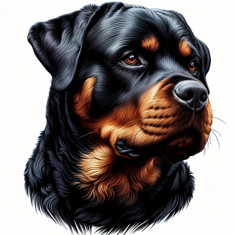 

1pc Diy 5d Diamond Painting Kit - Rottweiler Dog , Round Acrylic Diamonds, Animal Art For Home Decor, Relaxation & Gifting