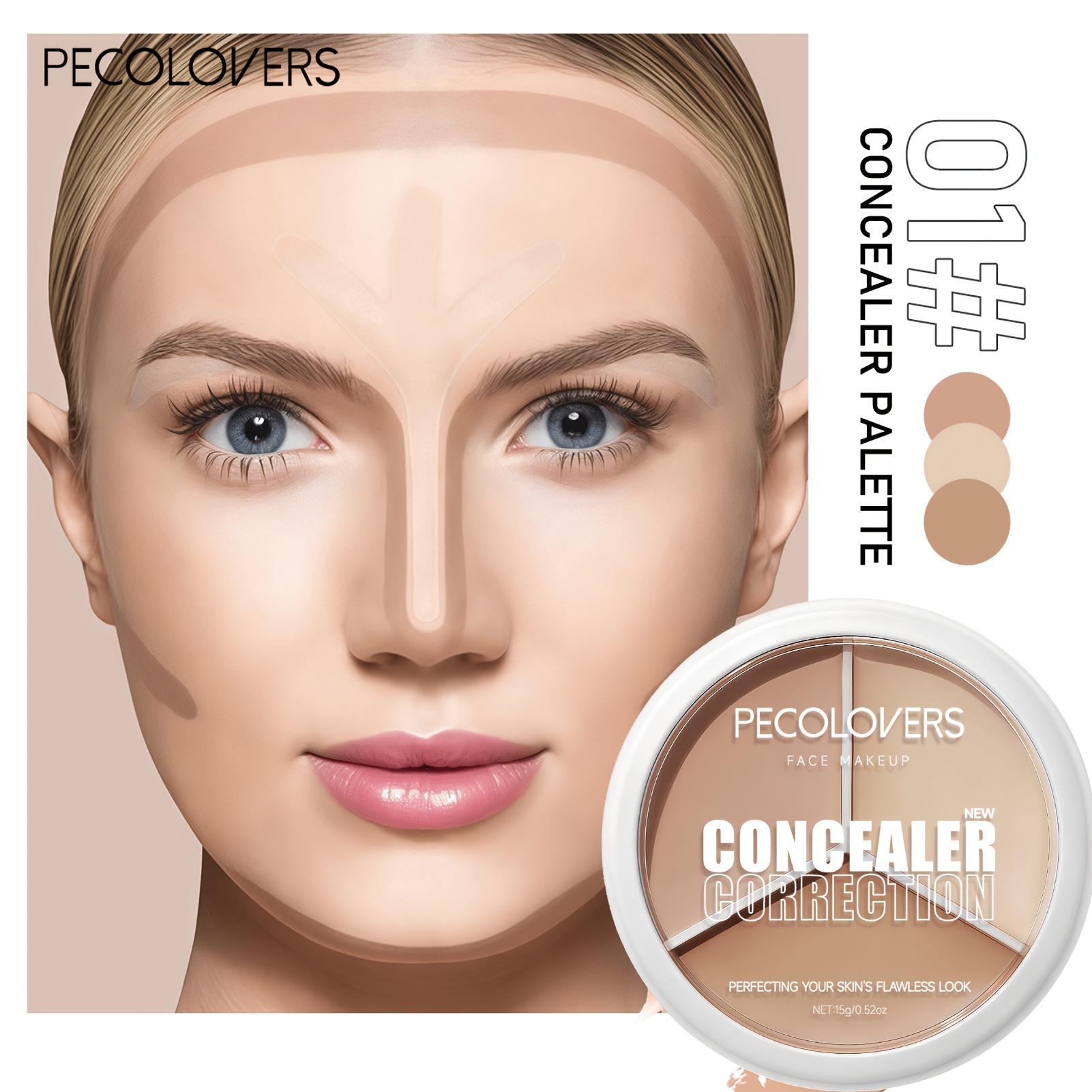 Image of 1pc Concealer For Dark Circles And Blemishes, Long-lasting Coverage, Evens Skin Tone, Conceals Pores, A Perfect Gift For Women Of Types
