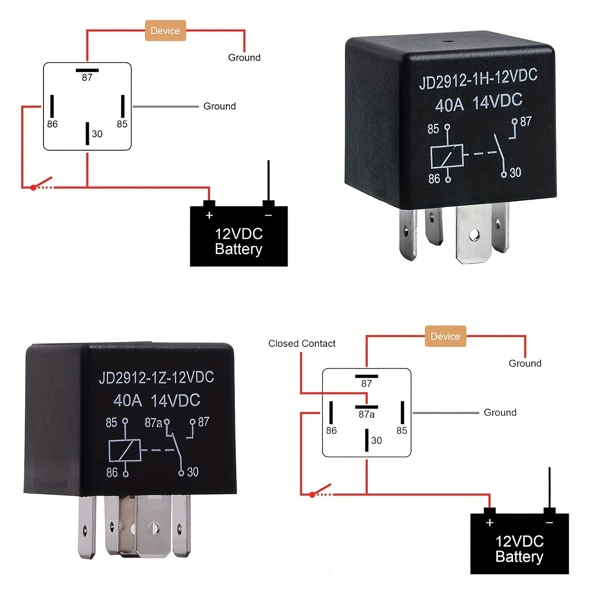 

2pcs 40a Car - Fit, 5 & 4 Pin, Switches For , Trucks, Suvs - , Brass