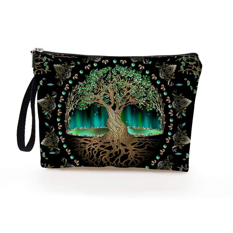 A Stylish Women's Cosmetic Bag Featuring A Design, Made Of Polyester, Ideal For Holiday Outdoor Trips And Everyday Use. A Perfect Gift For Ladies, Measuring 6.7 Inches By 9.9 Inches