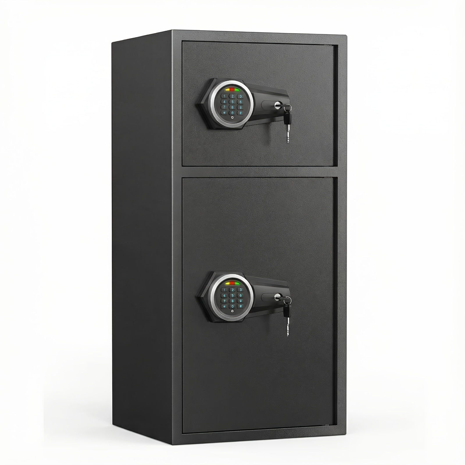 TEMU Kavey Home Safe, With A Capacity Of 6 Cubic Feet And With Compartments, Is An Electronic Home Safe. It Has A Coin Insertion Slot And Metal Storage Compartments, And Is With A Backlit Keyboard.