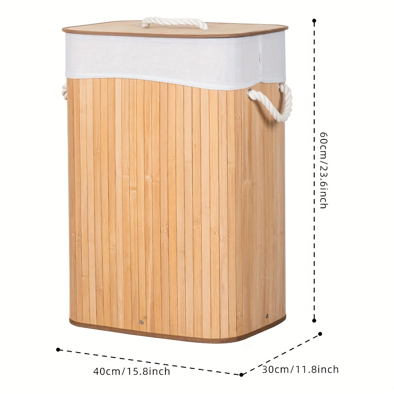 Bamboo Storage With A Roll-up Curtain, Laundry Baskets