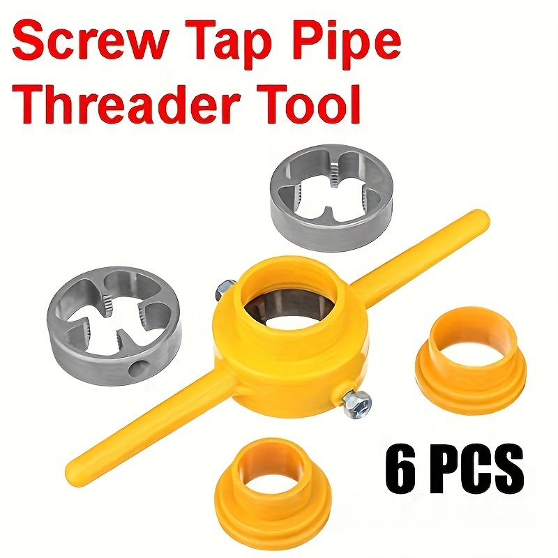 6piece Pvc Pipe Threading Tool Kit Durable Metal Hand Tools For Easy Pipe Thread Creation, No