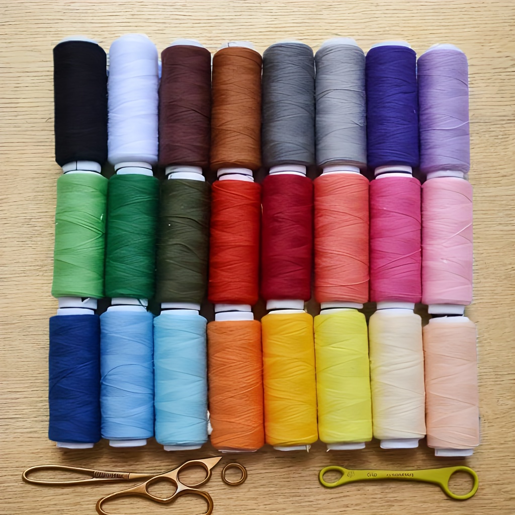 

24 Color Assorted Polyester Sewing Thread Set, 200 Yards, Suitable For Home Sewing And Diy Crafts