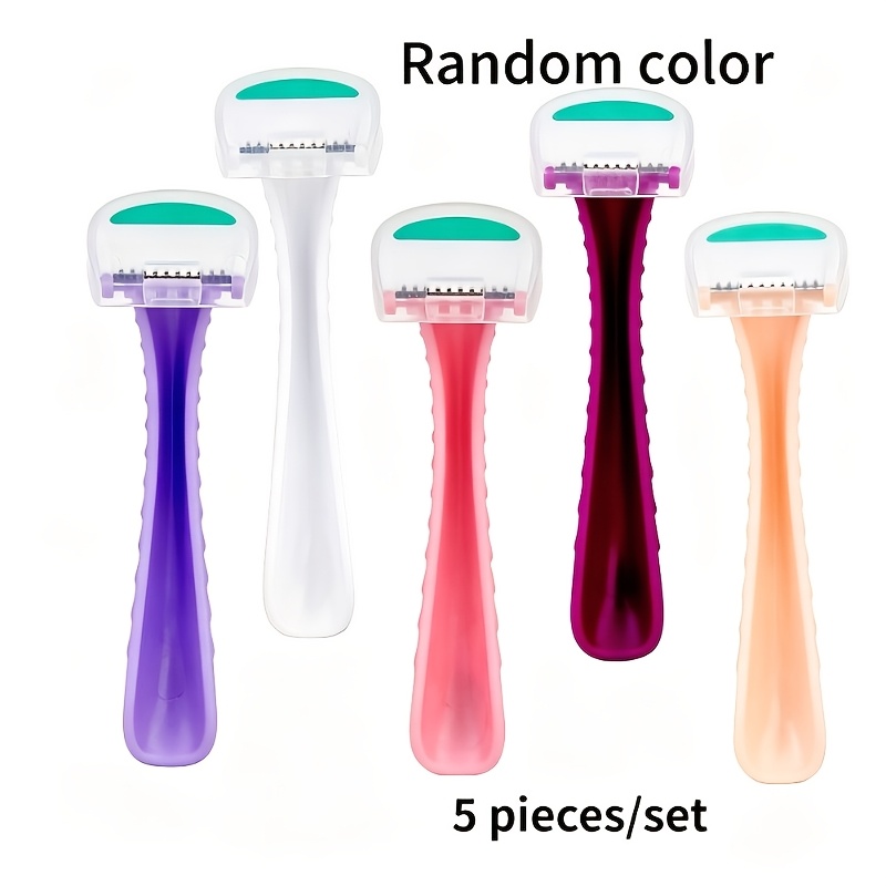 Image of 5pcs, Women's Bikini Shaver, Portable And Easy To Clean, Safe And Scratch Resistant, Suitable For Full Body Hair Removal, Random Color