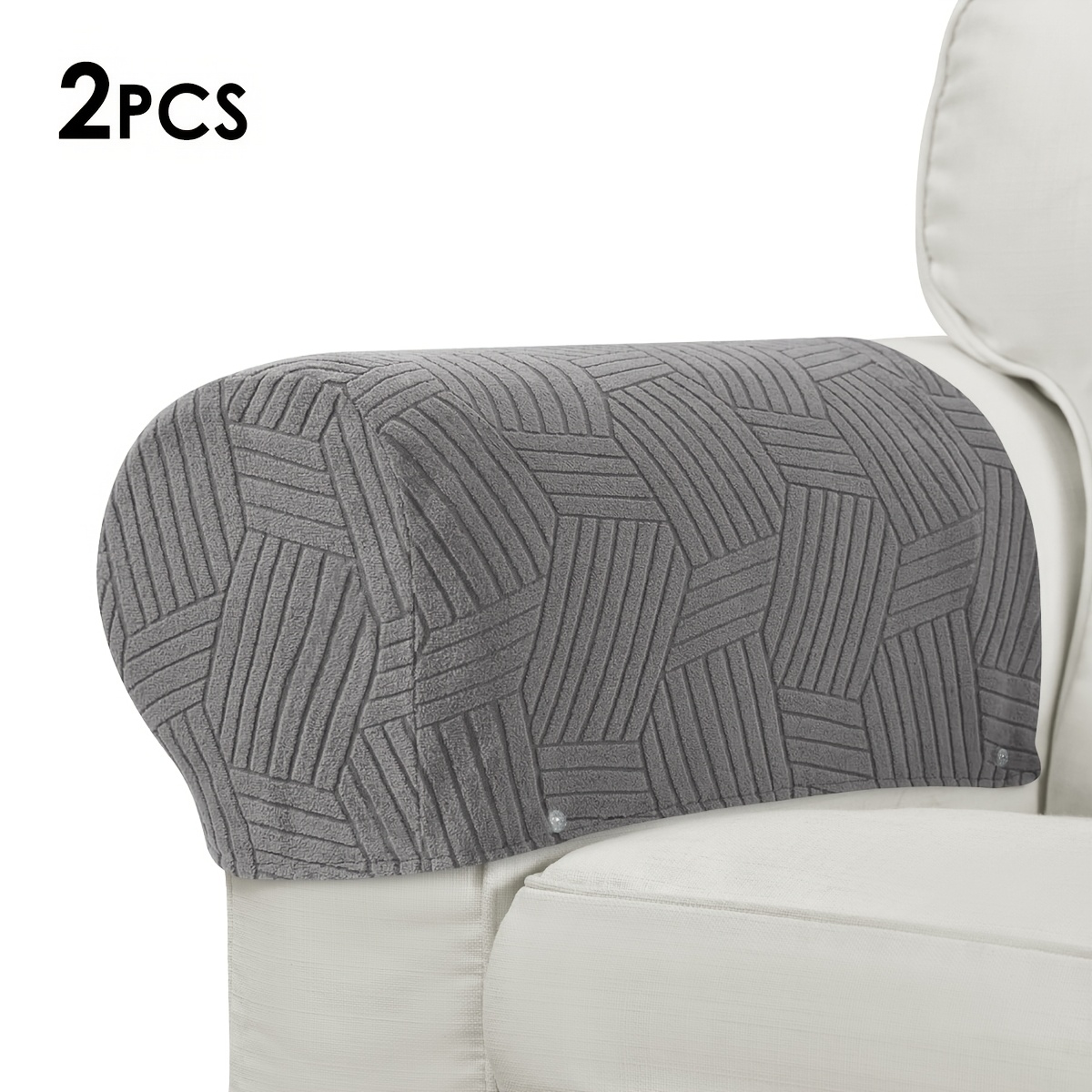 TEMU 2pcs Set 3d Geometric Jacquard Sofa Armrest Covers, Fabric Sofa Armrest Protectors (2pcs Set)