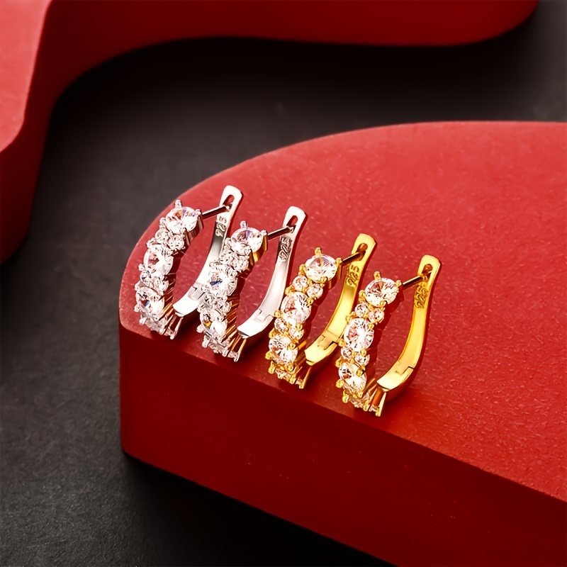 925 Silver Women'S Moissanite Earrings, High-End Luxurious Jewelry, Elegant And Sexy, Trendy Fashion, Perfect for Christmas, Valentine'S Day, Holiday Gifts, And Birthday Presents, Comes with Exquisite Gift Packaging.