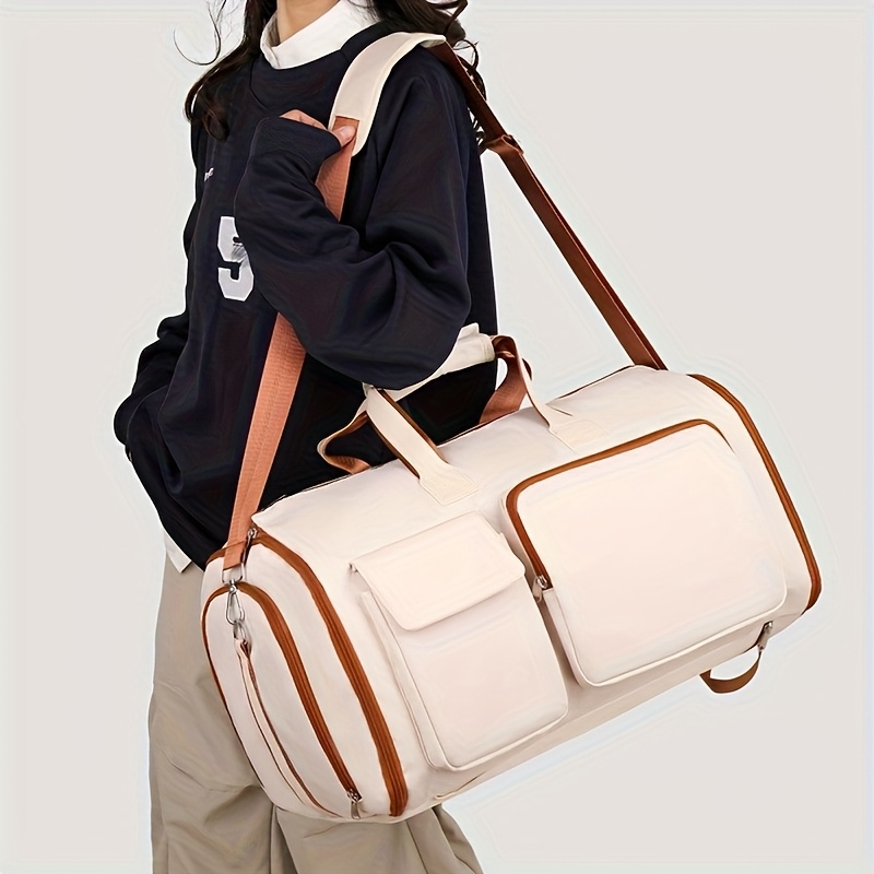 Bolso de viaje de gran capacidad con múltiples bolsillos, estilo empresarial, mochila de viaje, conjunto, bolsa de almacenamiento de ropa separada para seco y húmedo, compartimento para zapatos, doble hombro y mano, diseño para viajes de negocios de otoño e invierno, Navidad, Acción de Gracias, Halloween, ideal para la Navidad, perfecto para Acción de Gracias.