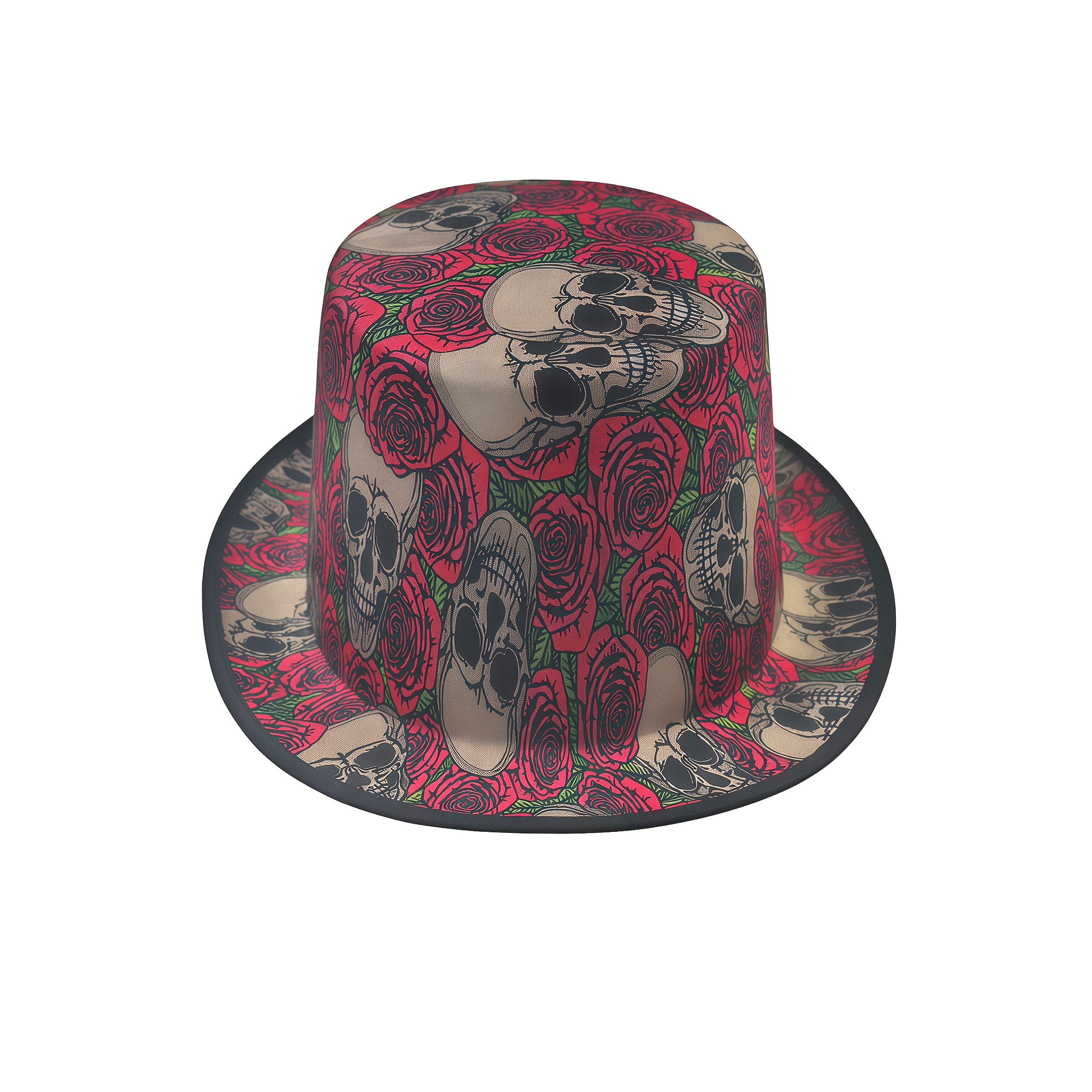 TEMU A Halloween-themed Top Hat With Roses And , Enhancing The Festive Vibe. Perfect For Costume Events, Carnivals, And Theatrical Shows. Designed To