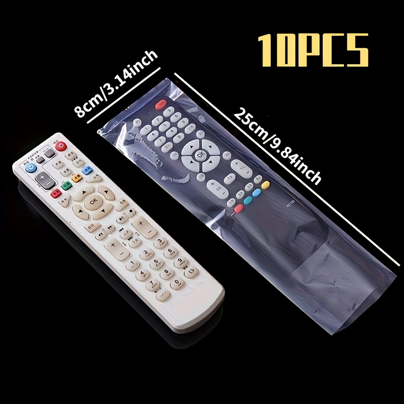 10pcs Transparent Heat Shrink Bags for TV and Remote Control - Waterproof, Dustproof Plastic Film