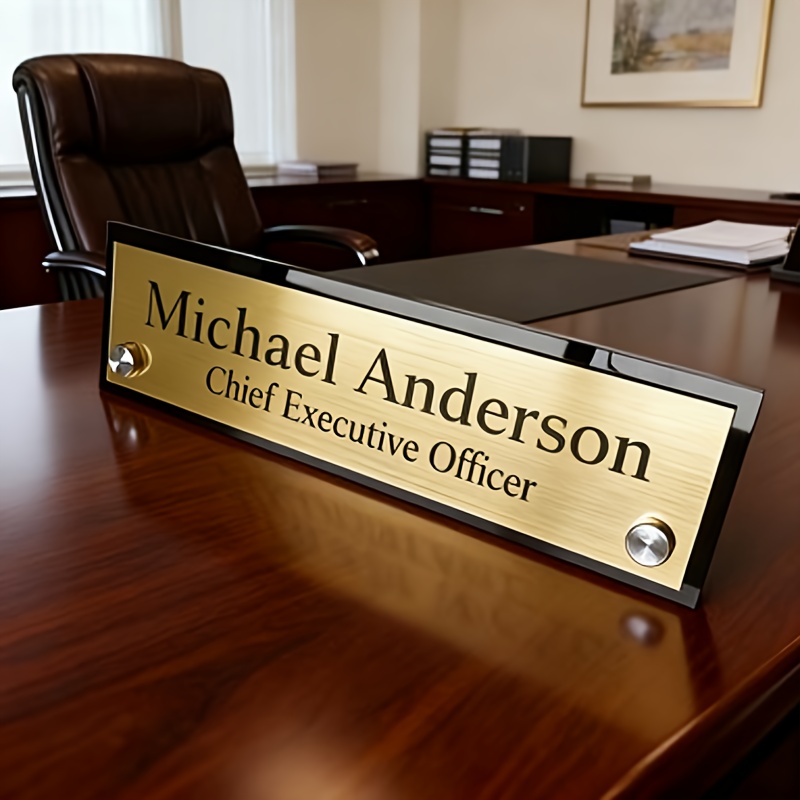 item picture custom made desktop name plates personalized office position plates unique name badges administrative office markers seat name cards high end custom wedding   signs double layered display