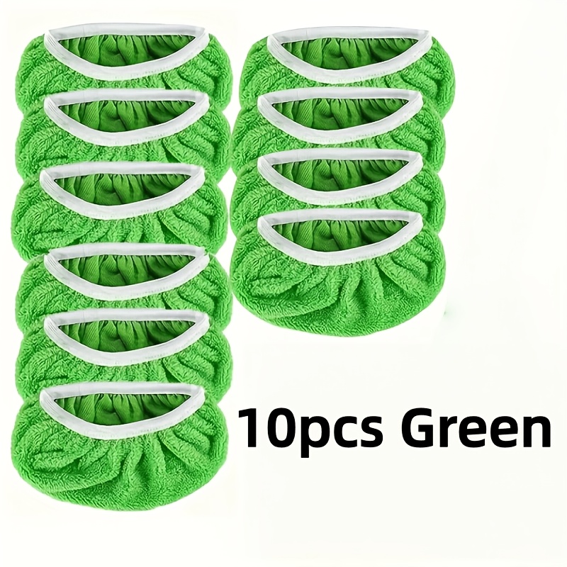 TEMU 10pcs Super Absorbent Reusable Mop Pads - Green, Durable Cleaning Cloths For Floor Care, Easy Household Cleaning Replacement Pads,this Mop