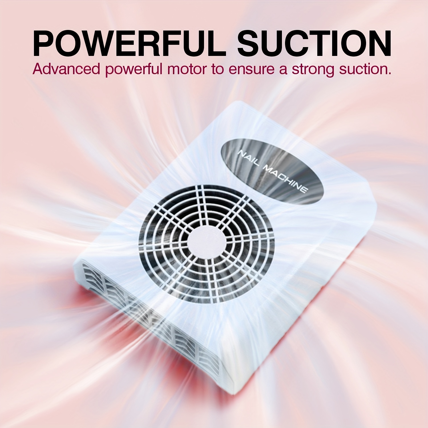 TEMU Portable Nail Dust Collector, Powerful Nail Vacuum Dust Collector Nail Tech Extractor Fan Manicure Tool For Acrylic Nails Removal, For Players Traveling