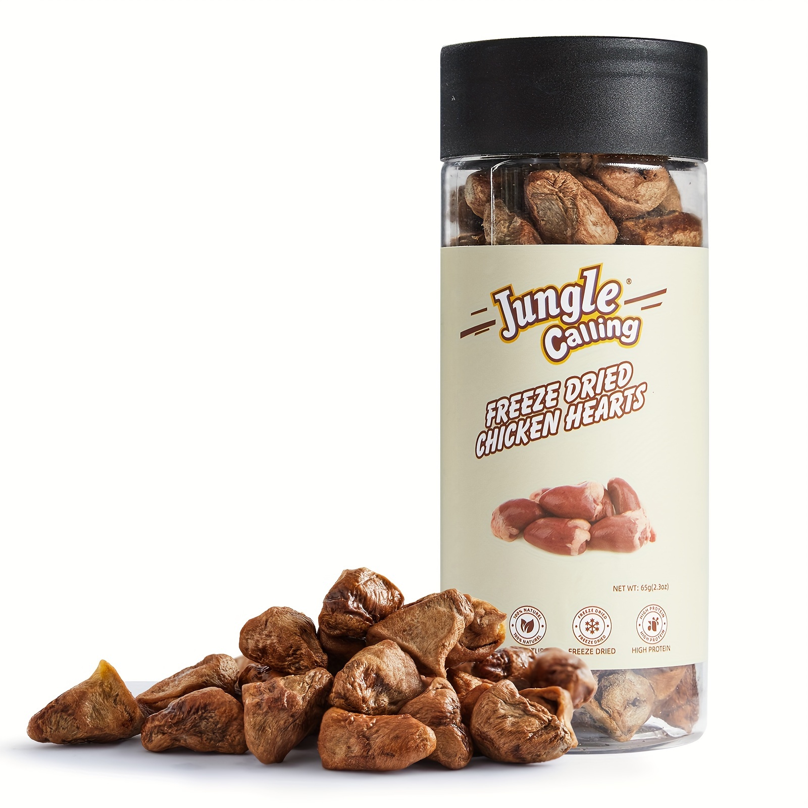 

Jungle Calling Freeze Dried Cat Treats And Dog Snacks, Chicken Hearts Treats For , Single & High Protein Snacks For Training