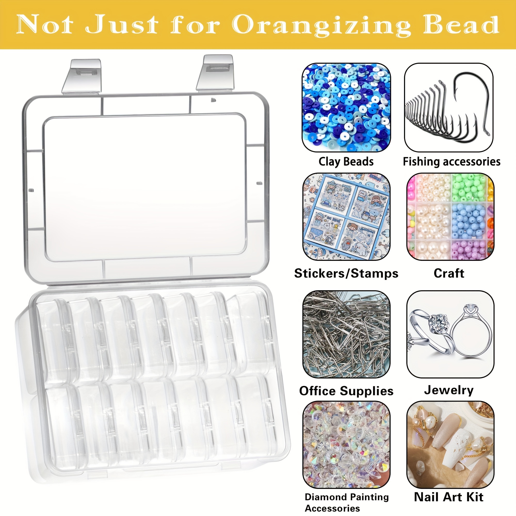 1 Set Beads Bead Organizer Art Storage Bead Case Storage Organizer Diamond  Drawing Storage Bead Holder Organizer Storage Holders for Tiny Stuff