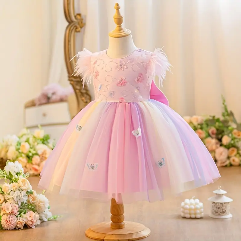 girls semi formal dresses Teen Girl Semi-Formal Dress with Scarf Collar and Blue flowers and a matching hat to complete the look ATOGUTA Girls Semi Formal Dress