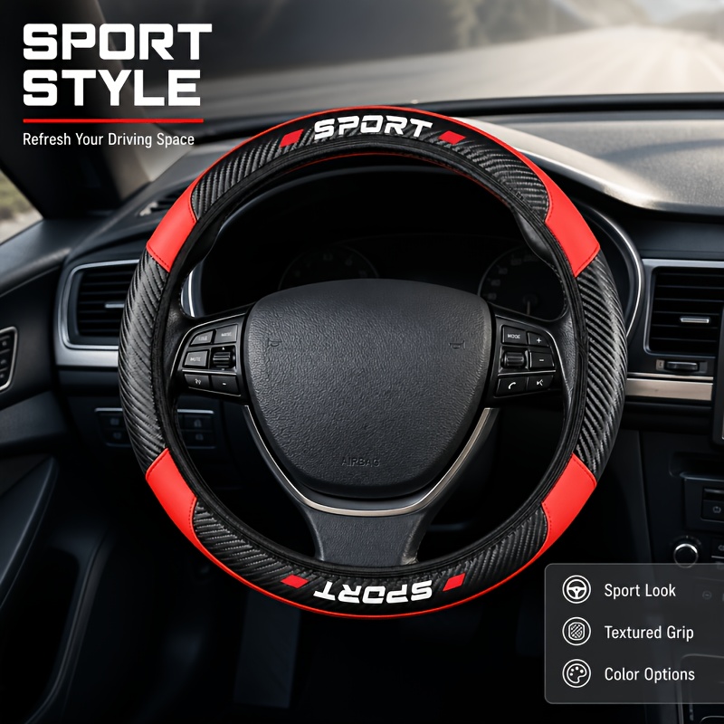 TEMU Coprivolante per auto 1 pz, in materiale PU, per da 14,5-15 pollici, senza anello interno, facile da installare, accessorio per interni auto per