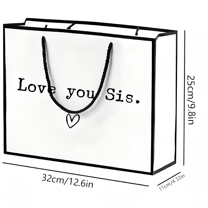 TEMU Gift For Her/him 1pc Elegant Foldable Tote Bag Suitable For Sisters Gift, Wide Base Women' Gift Holder With - Clip-on Handle, Capacity For