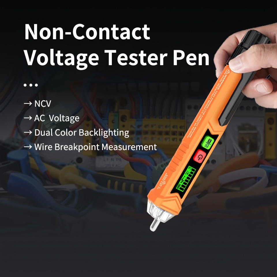 

Aicevoos Non-contact Voltage Tester Pen, Ac Voltage Detector With , Live/neutral Wire Test, /light Alarm, Display, Abs, Measurement Accuracy Of ±1, Battery Powered (36v-100v, Battery Not Included)