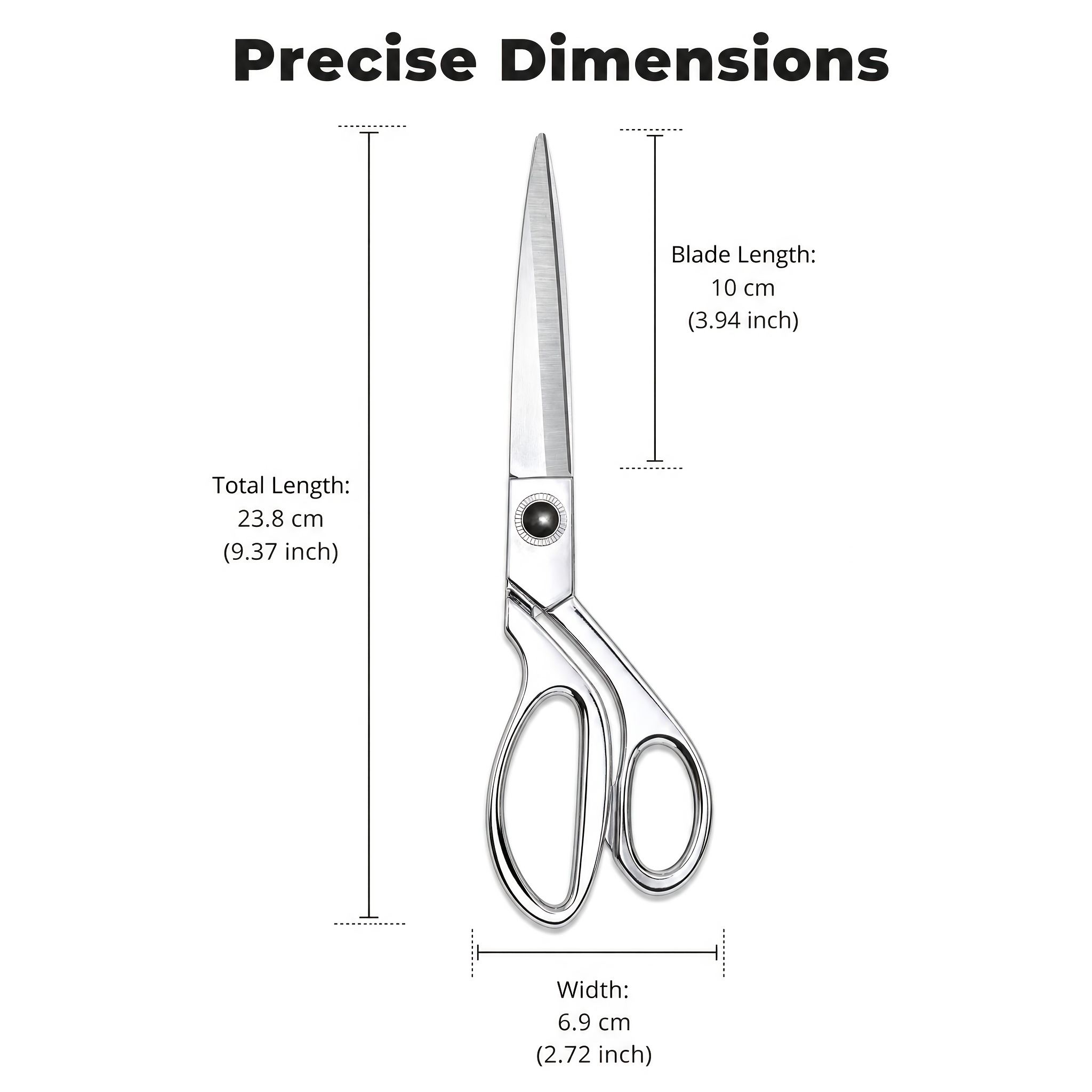 TEMU Aluminum Alloy Tailor Scissors, Stainless Steel Sharp , Ergonomic Handle, Handmade Diy Embroidery Cross- Fabric Cutting Scissors