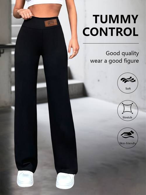 1pc womens high waist straight leg pants stretchy black commuter pants solid color elegant and stylish office essential suitable for for formal and casual outfits suitable for and the work and outdoor home