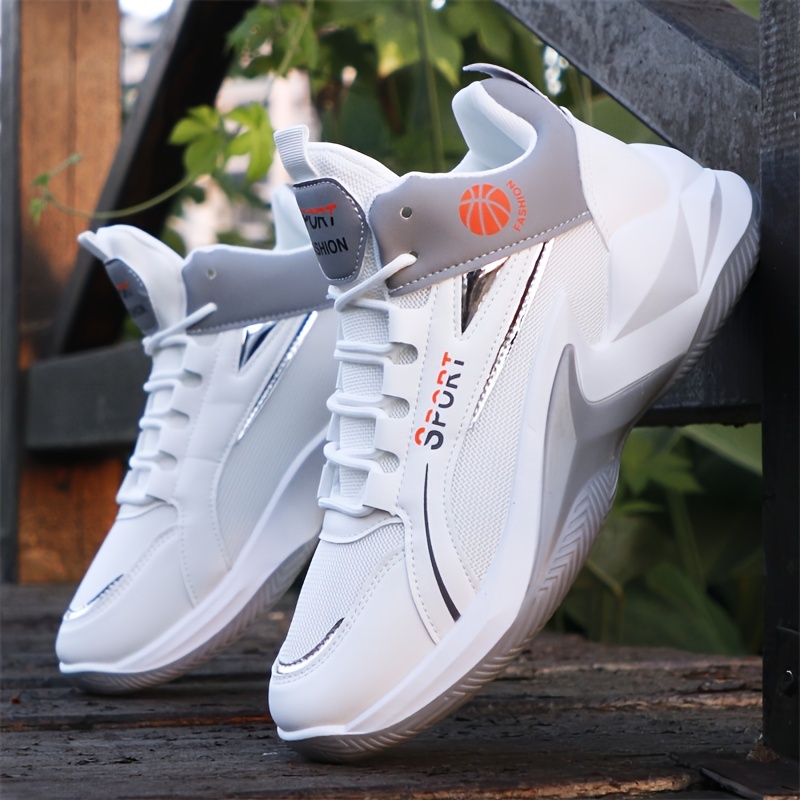 

Men's Stylish High-top Sneakers - Versatile For Running, Basketball & Outdoor Activities, Comfortable & Durable With Lace-up Closure