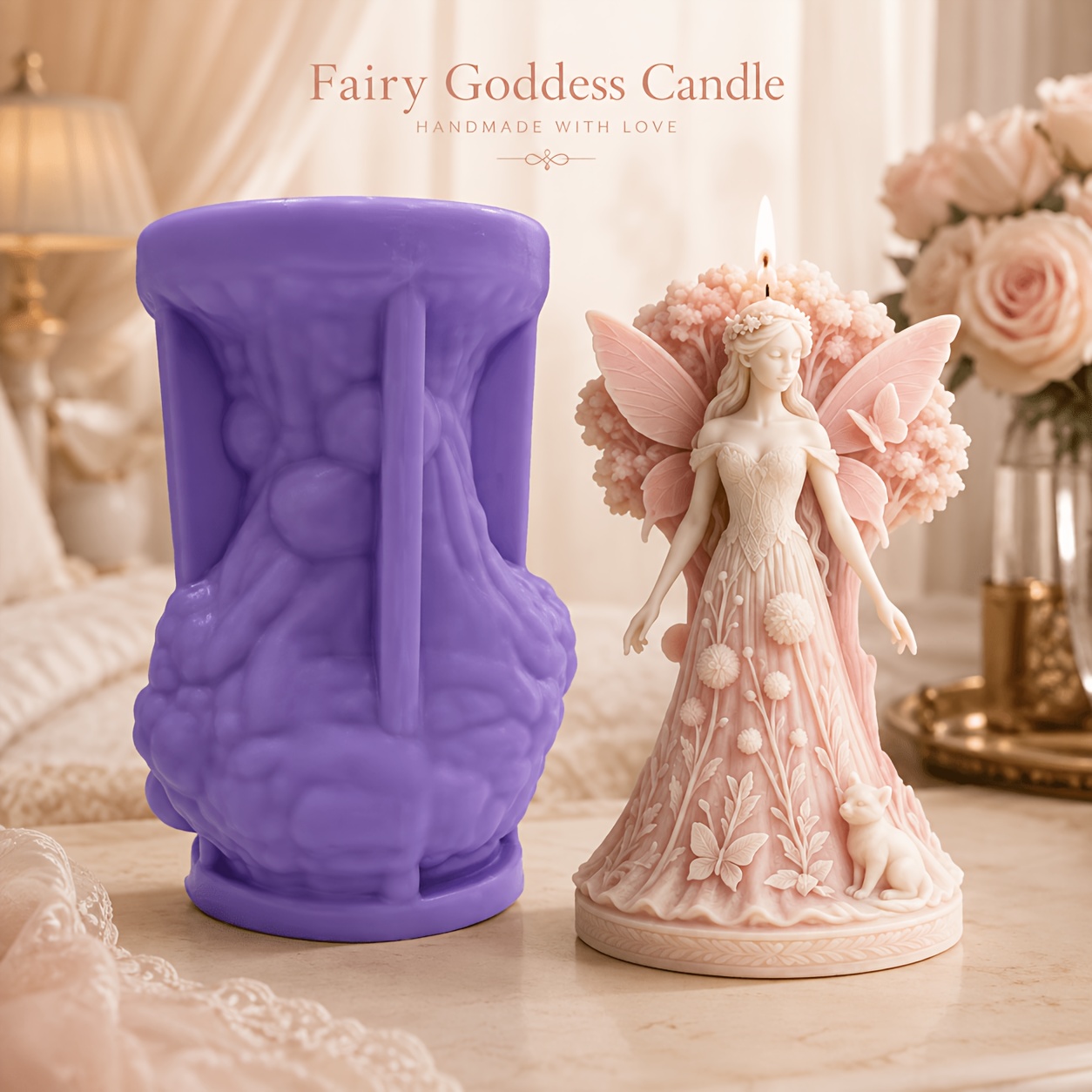 TEMU Candle Mold, Elf Three-dimensional Silicone Mold, Elf Shape, Forest Fairy Tale Scented Candle, Forest Elf Plaster Ornaments, Enthusiasts, Create