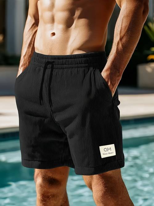 herren freizeitshorts, corduroy shorts mit kordelzug,